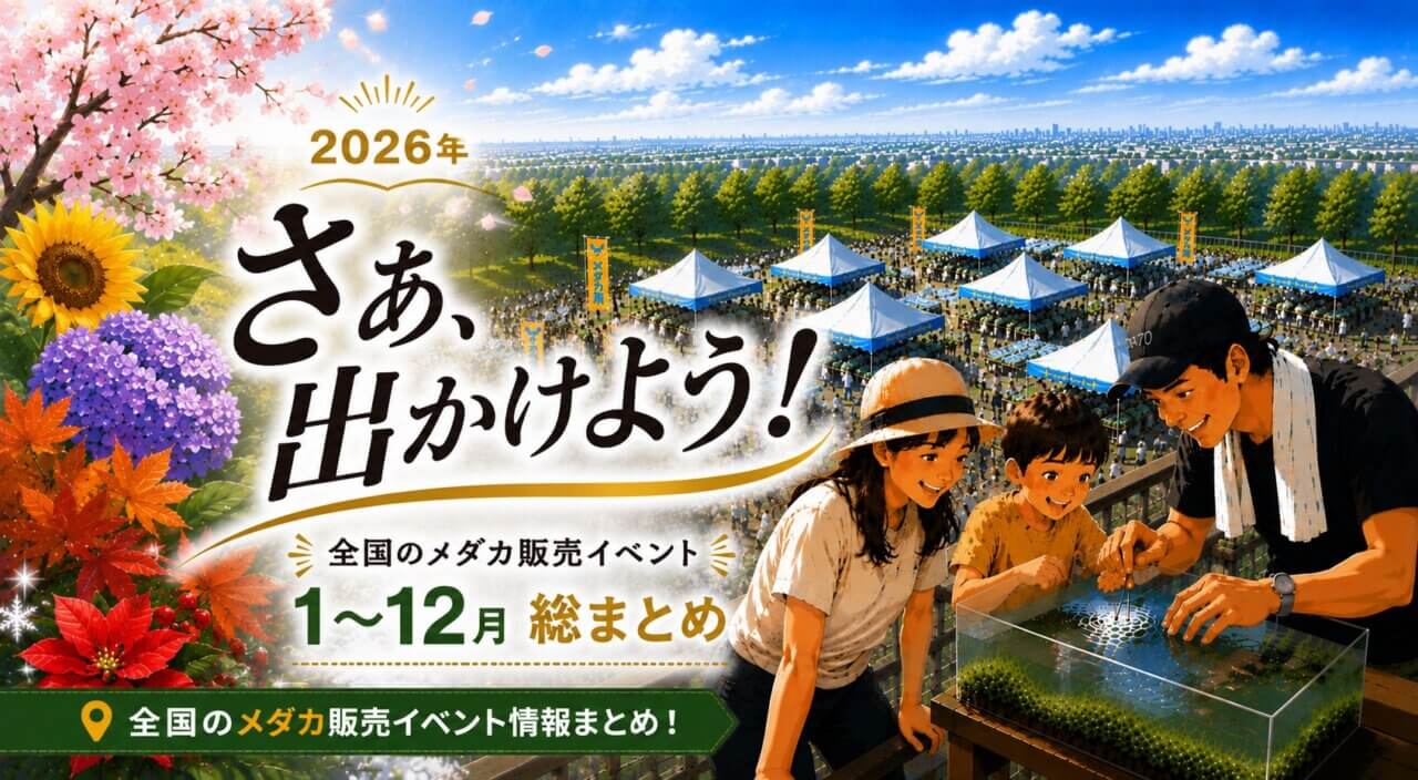 2026年開催のメダカ販売イベントの月別譲歩ページのアイキャッチ画像
