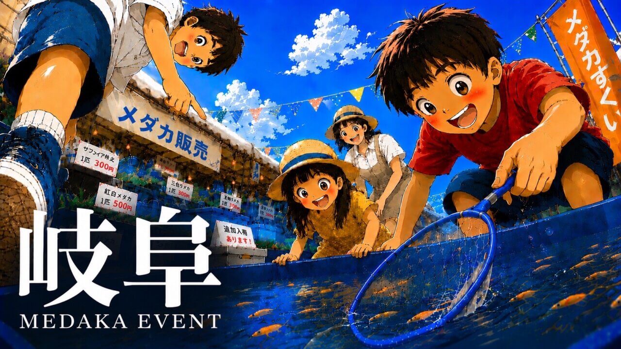 岐阜県で開催するメダカ販売イベントのアイキャッチ画像