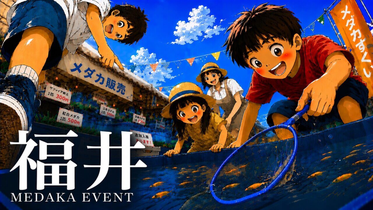 福井県で開催するメダカ販売イベントのアイキャッチ画像