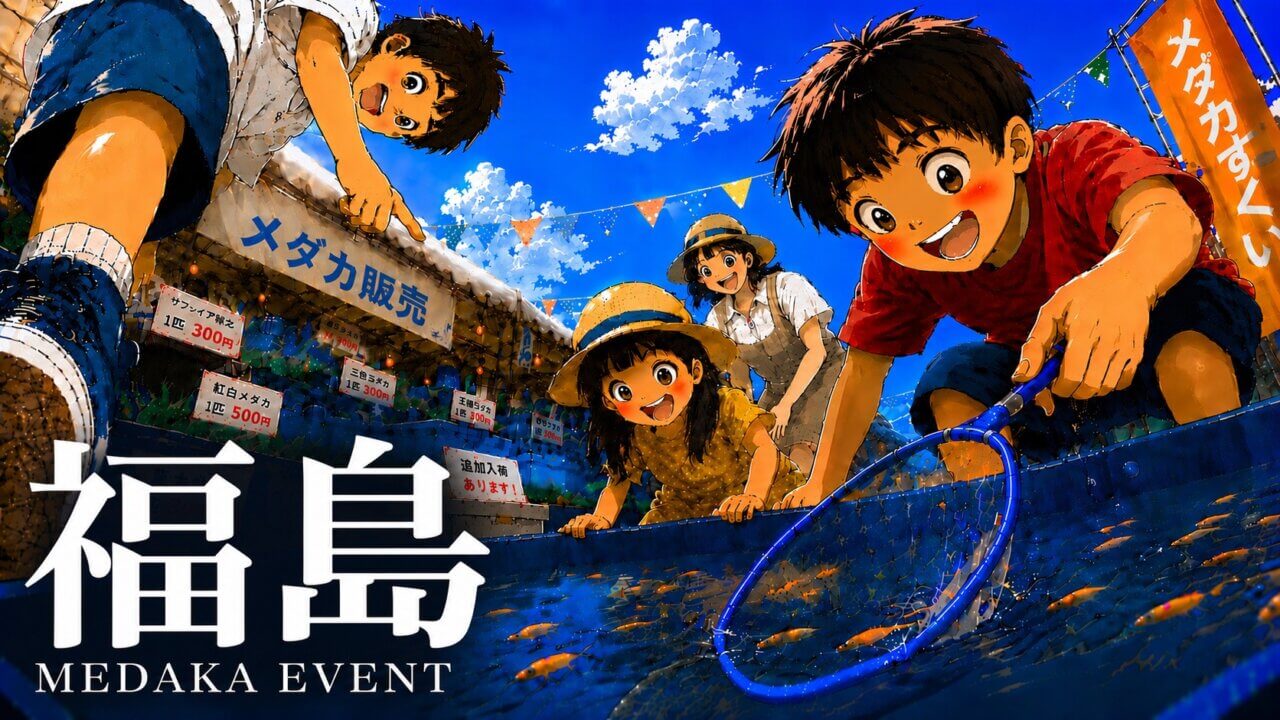 福島県で開催するメダカ販売イベントのアイキャッチ画像