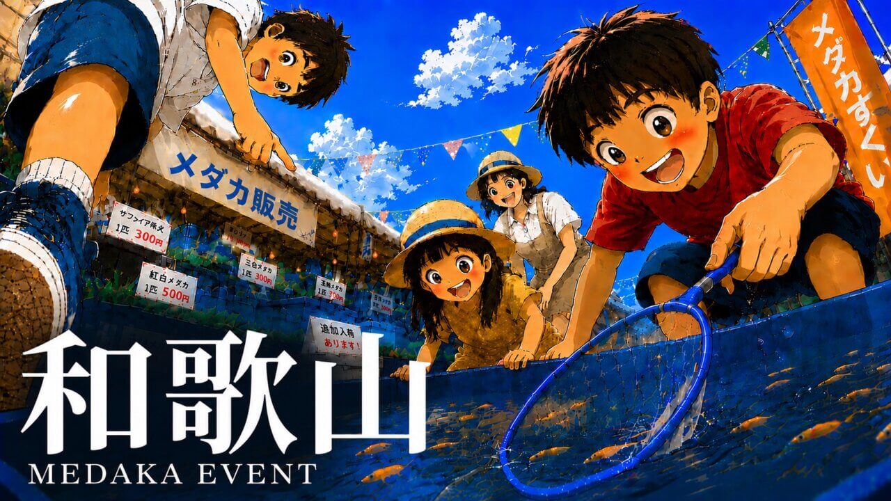 和歌山県で開催するメダカ販売イベントのアイキャッチ画像
