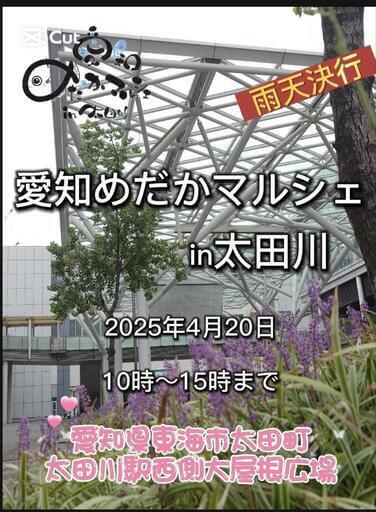 メダカ販売イベントのフライヤー広告(2025年4月開催)