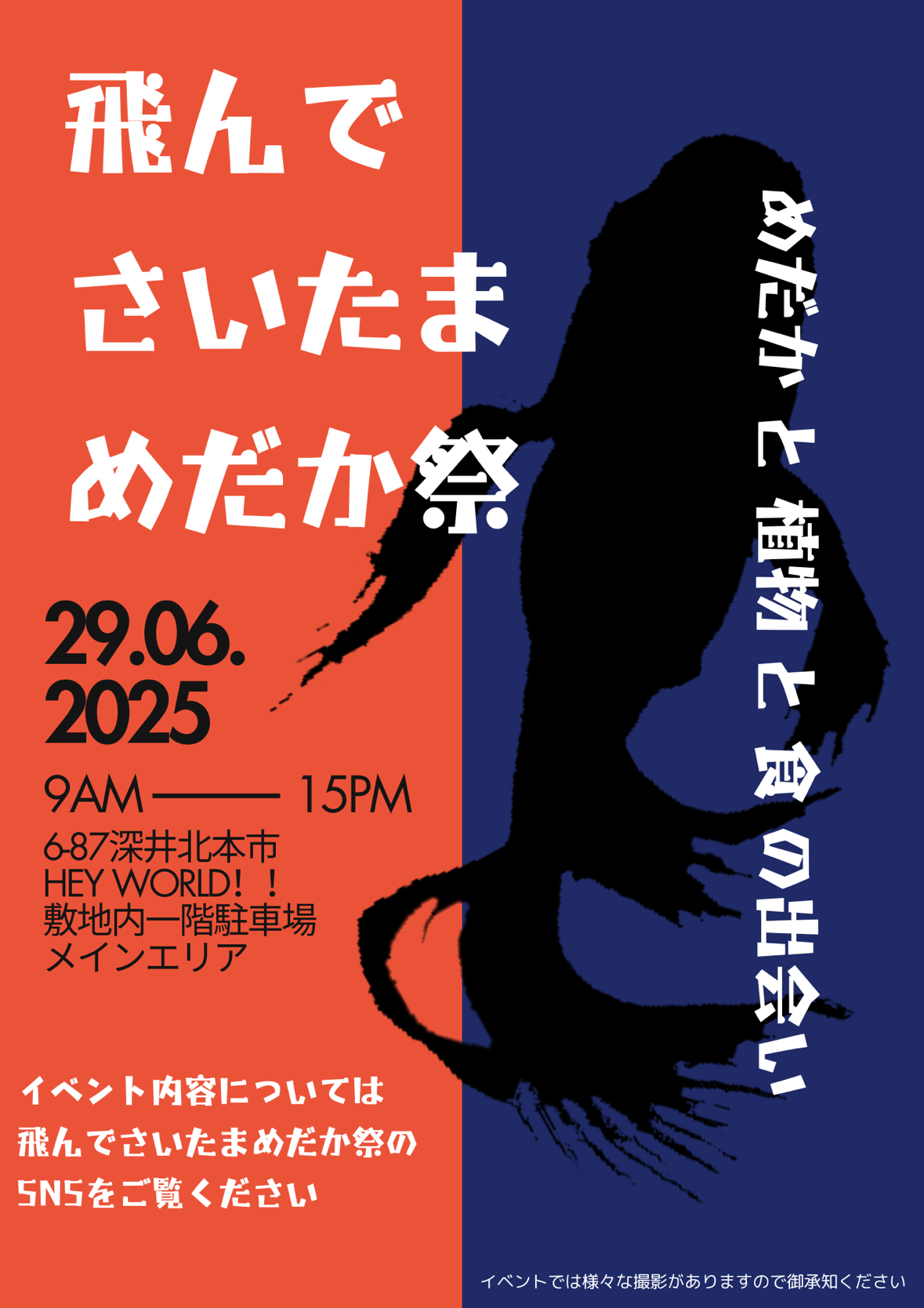メダカ販売イベントのフライヤー広告(2025年6月開催)