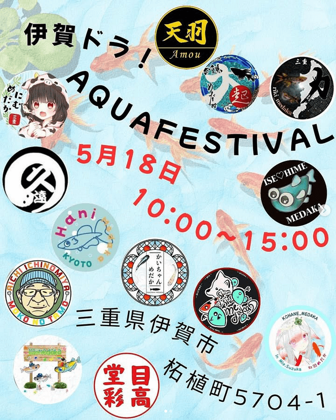 メダカ販売イベントのフライヤー広告(2025年5月開催)