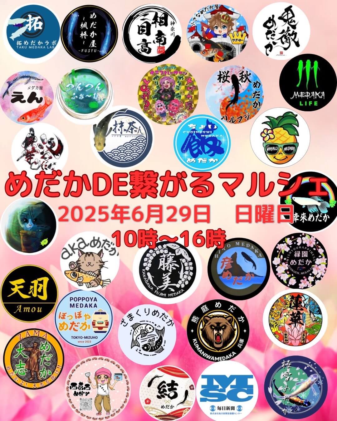 メダカ販売イベントのフライヤー広告(2025年6月開催)