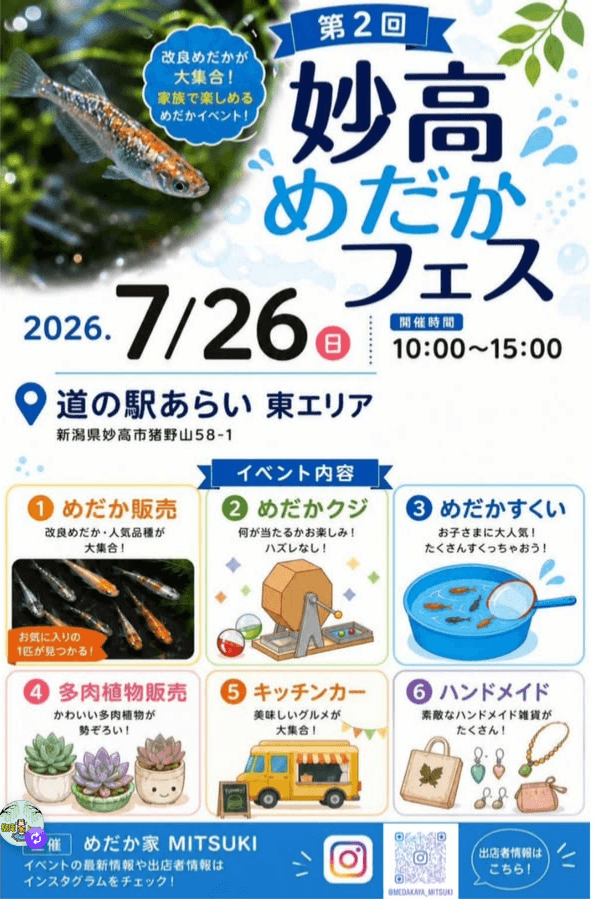 第2回 妙高めだかフェスのフライヤー広告