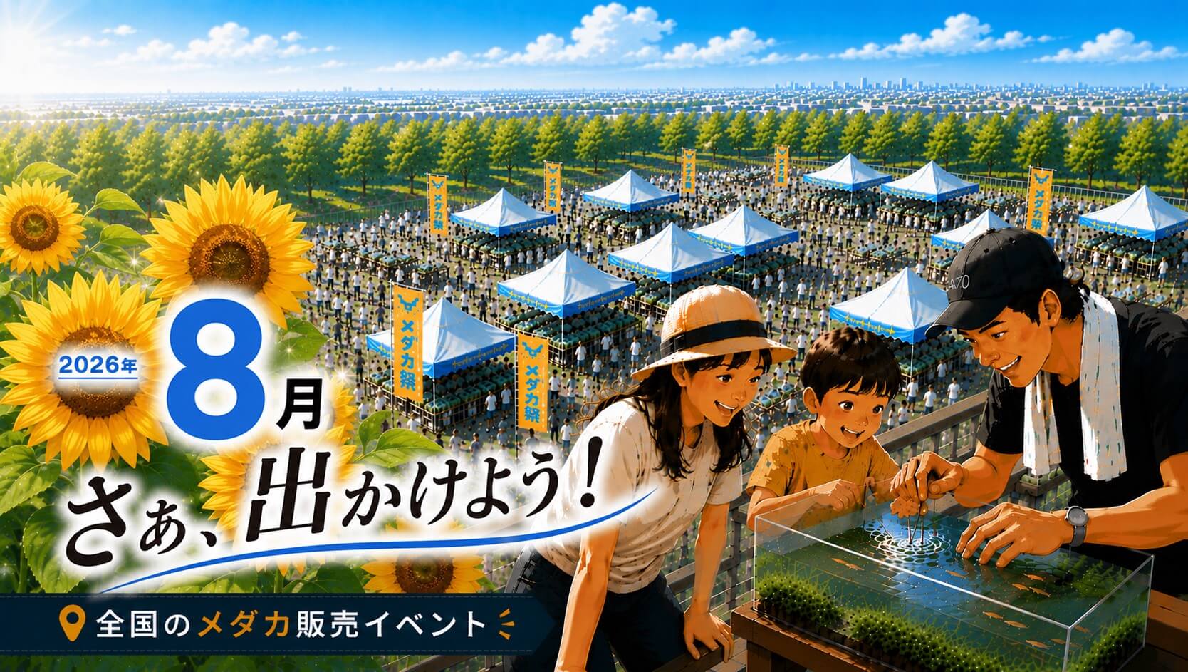 2026年8月開催のメダカ販売イベントのアイキャッチ