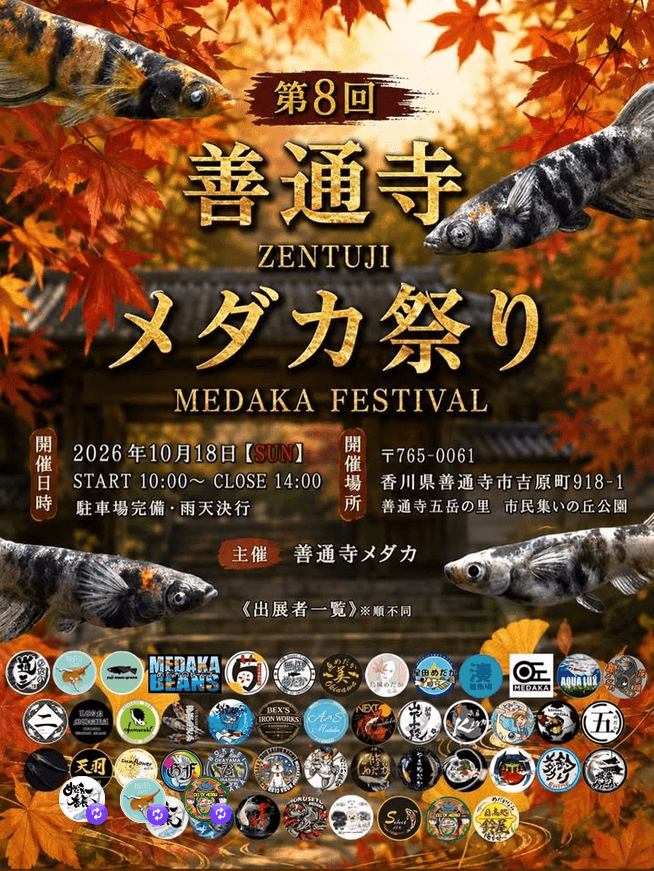 第8回善通寺メダカ祭り(2026年10月開催)