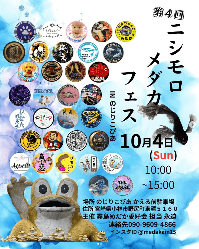 宮崎県:第4回ニシモロメダカフェス(2026年10月開催)
