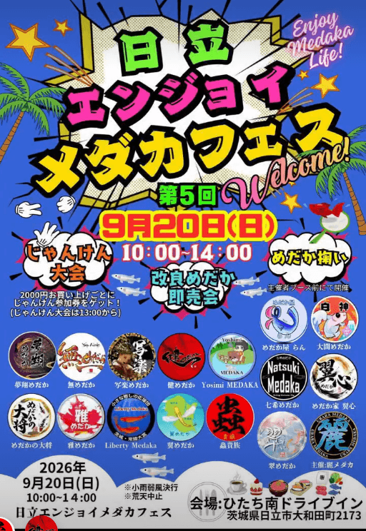 第5回 日立エンジョイメダカフェスのフライヤー広告