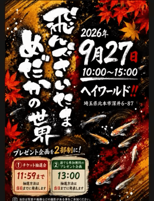 飛んでさいたまめだか祭のフライヤー広告
