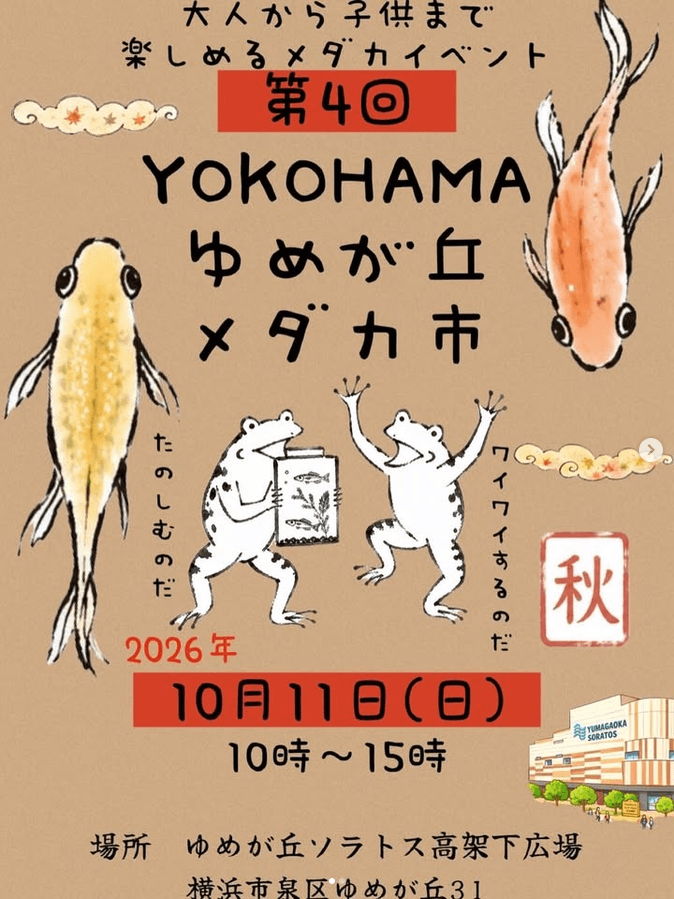 YOKOHAMAゆめが丘メダカ市のフライヤー広告