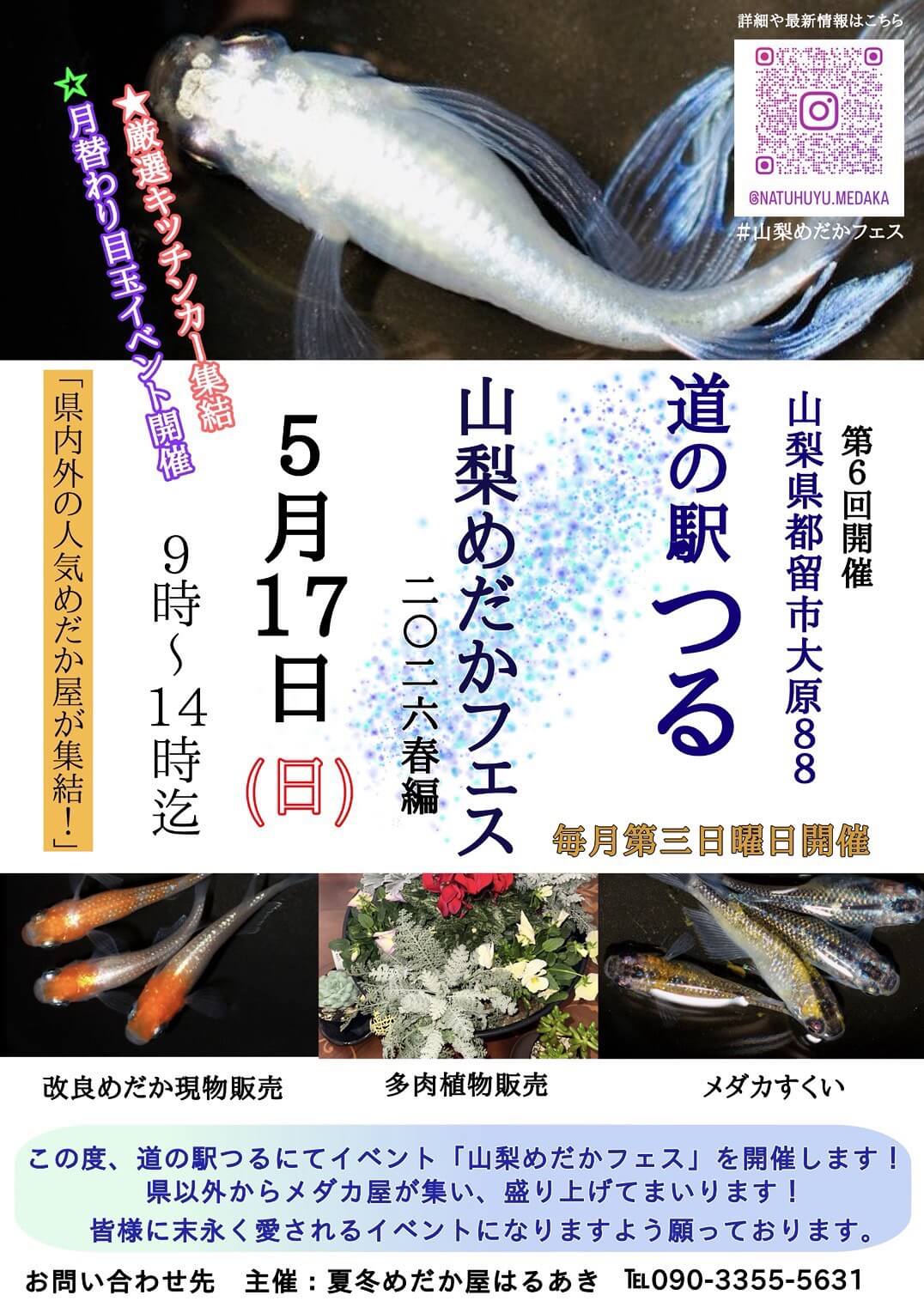メダカ販売イベントのフライヤー広告(2026年5月