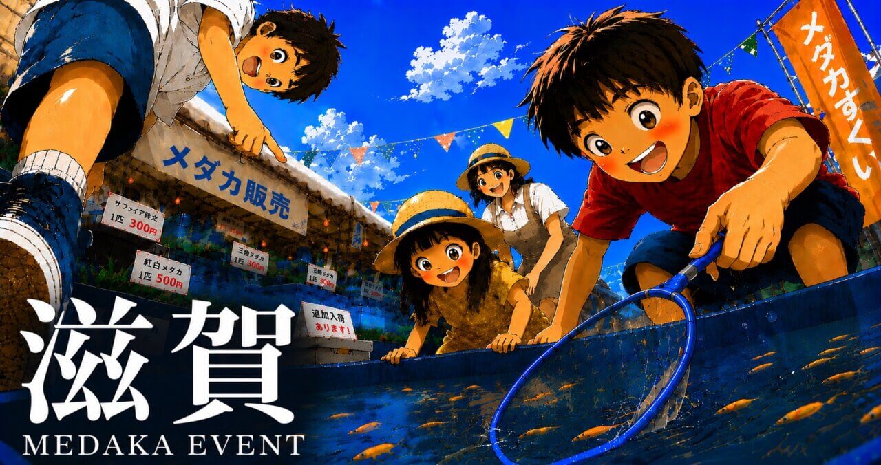 滋賀県で開催するメダカ販売イベントのアイキャッチ画像
