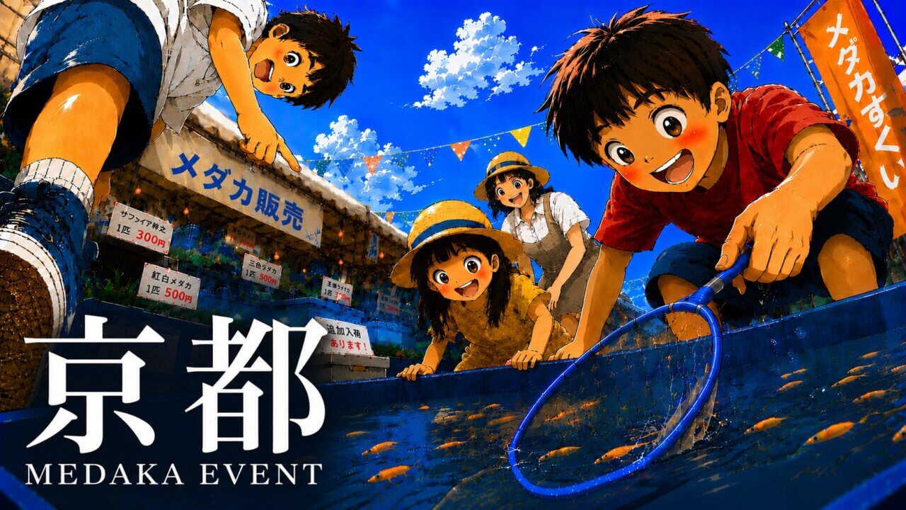 京都府で開催するメダカ販売イベントのアイキャッチ画像