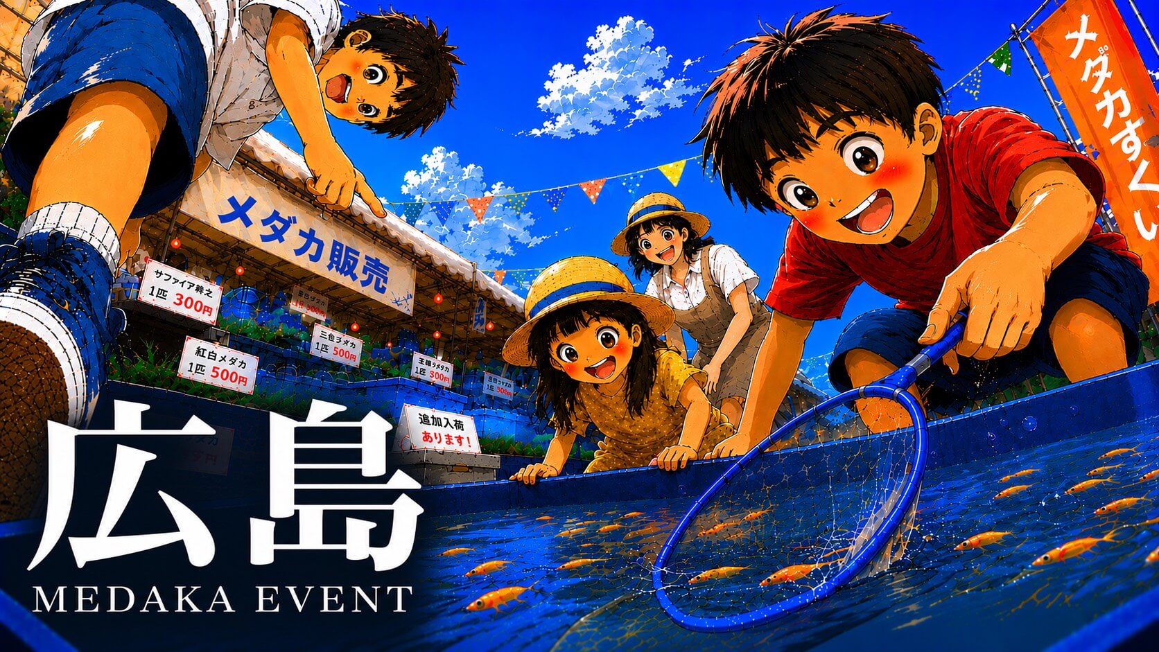 広島県で開催するメダカ販売イベントのアイキャッチ画像