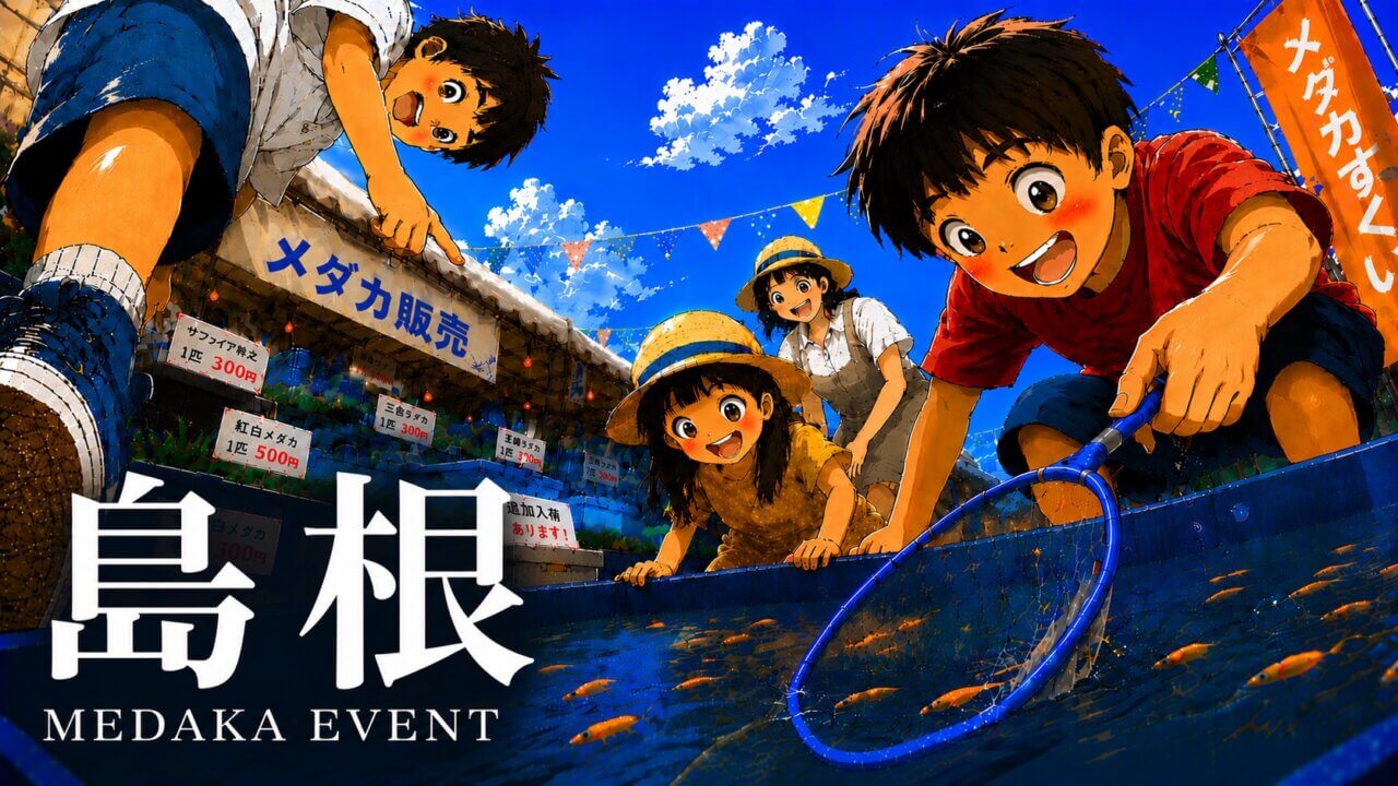 島根県で開催するメダカ販売イベントのアイキャッチ画像