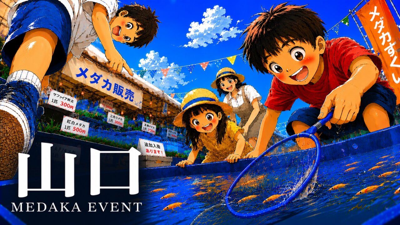 山口県で開催するメダカ販売イベントのアイキャッチ画像