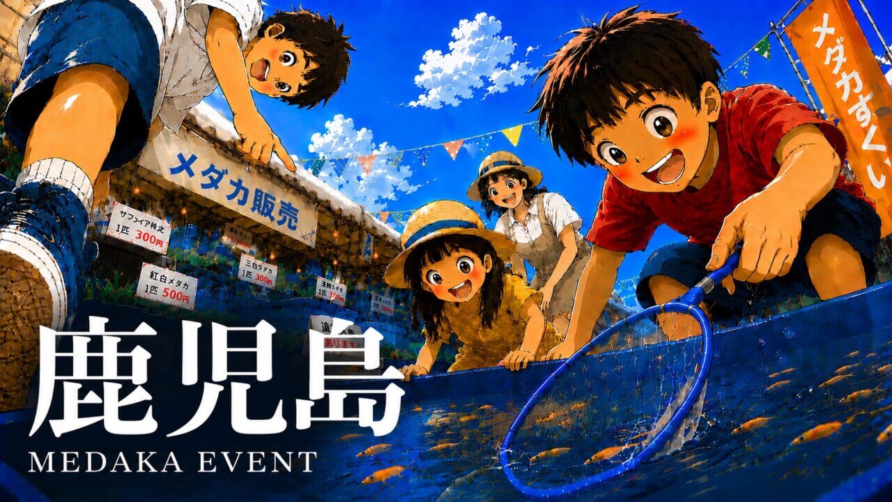 鹿児島県で開催するメダカ販売イベントのアイキャッチ画像